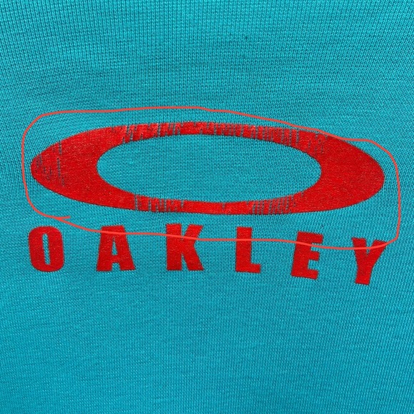 Oakley Long Sleeve Graphic T Shirt Men's XL Blue Red Logo Cotton - Picture 12 of 13